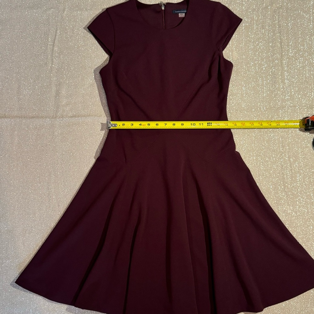 Tommy Hilfiger Dark Purple Cap Sleeve knee length fit and flare Dress Size 4 - Picture 5 of 5